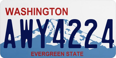 WA license plate AWY4224