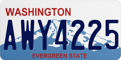 WA license plate AWY4225