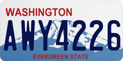 WA license plate AWY4226