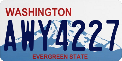 WA license plate AWY4227