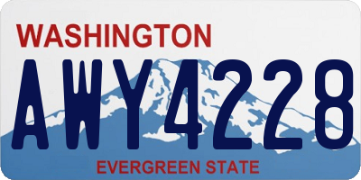 WA license plate AWY4228