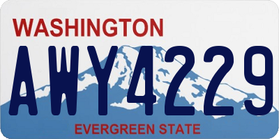 WA license plate AWY4229