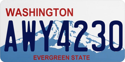 WA license plate AWY4230