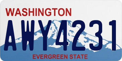 WA license plate AWY4231