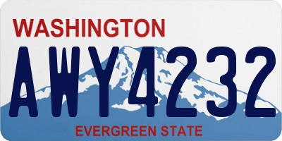 WA license plate AWY4232