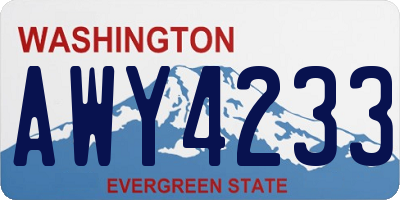 WA license plate AWY4233