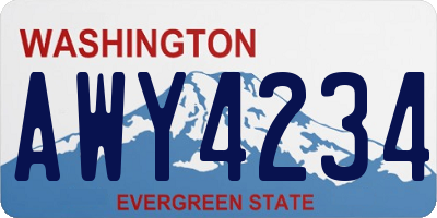 WA license plate AWY4234