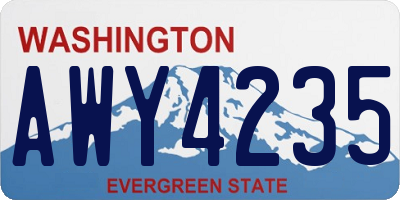 WA license plate AWY4235