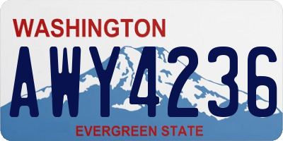 WA license plate AWY4236