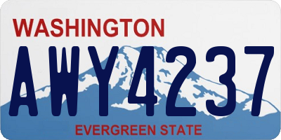 WA license plate AWY4237
