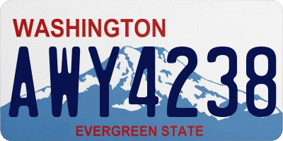 WA license plate AWY4238