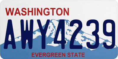 WA license plate AWY4239
