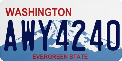 WA license plate AWY4240