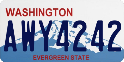 WA license plate AWY4242