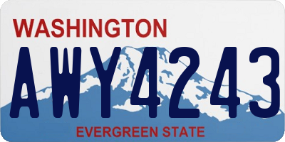 WA license plate AWY4243