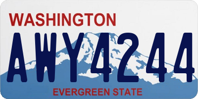 WA license plate AWY4244