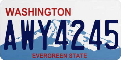 WA license plate AWY4245