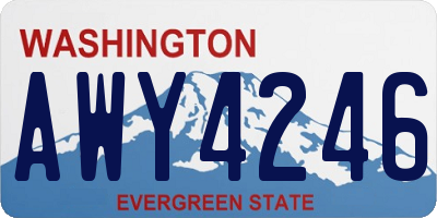WA license plate AWY4246