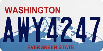 WA license plate AWY4247