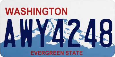 WA license plate AWY4248