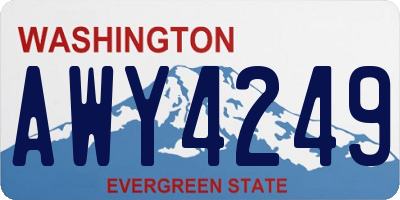 WA license plate AWY4249