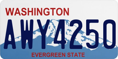 WA license plate AWY4250