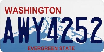 WA license plate AWY4252