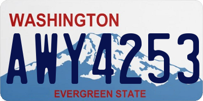 WA license plate AWY4253