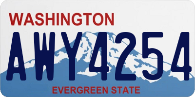 WA license plate AWY4254