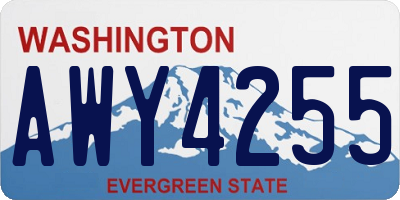 WA license plate AWY4255