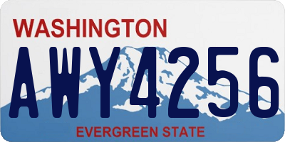 WA license plate AWY4256