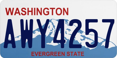 WA license plate AWY4257