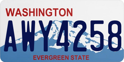 WA license plate AWY4258