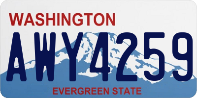 WA license plate AWY4259