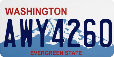 WA license plate AWY4260