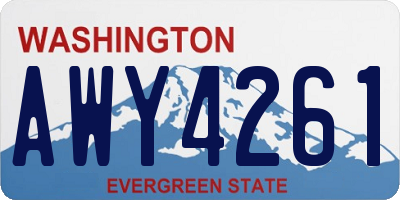 WA license plate AWY4261