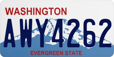 WA license plate AWY4262