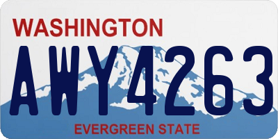 WA license plate AWY4263