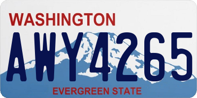 WA license plate AWY4265