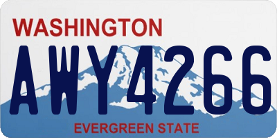 WA license plate AWY4266