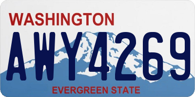 WA license plate AWY4269