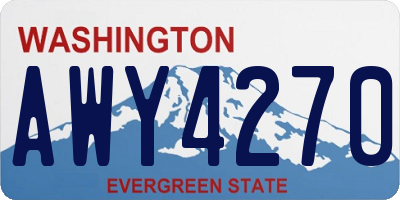 WA license plate AWY4270