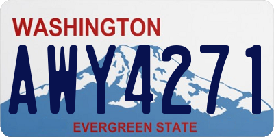 WA license plate AWY4271