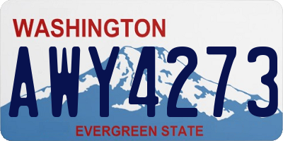 WA license plate AWY4273