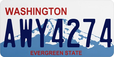 WA license plate AWY4274