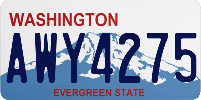 WA license plate AWY4275