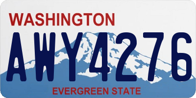 WA license plate AWY4276