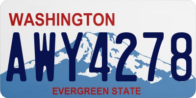 WA license plate AWY4278