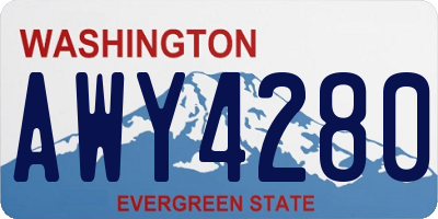 WA license plate AWY4280
