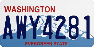 WA license plate AWY4281